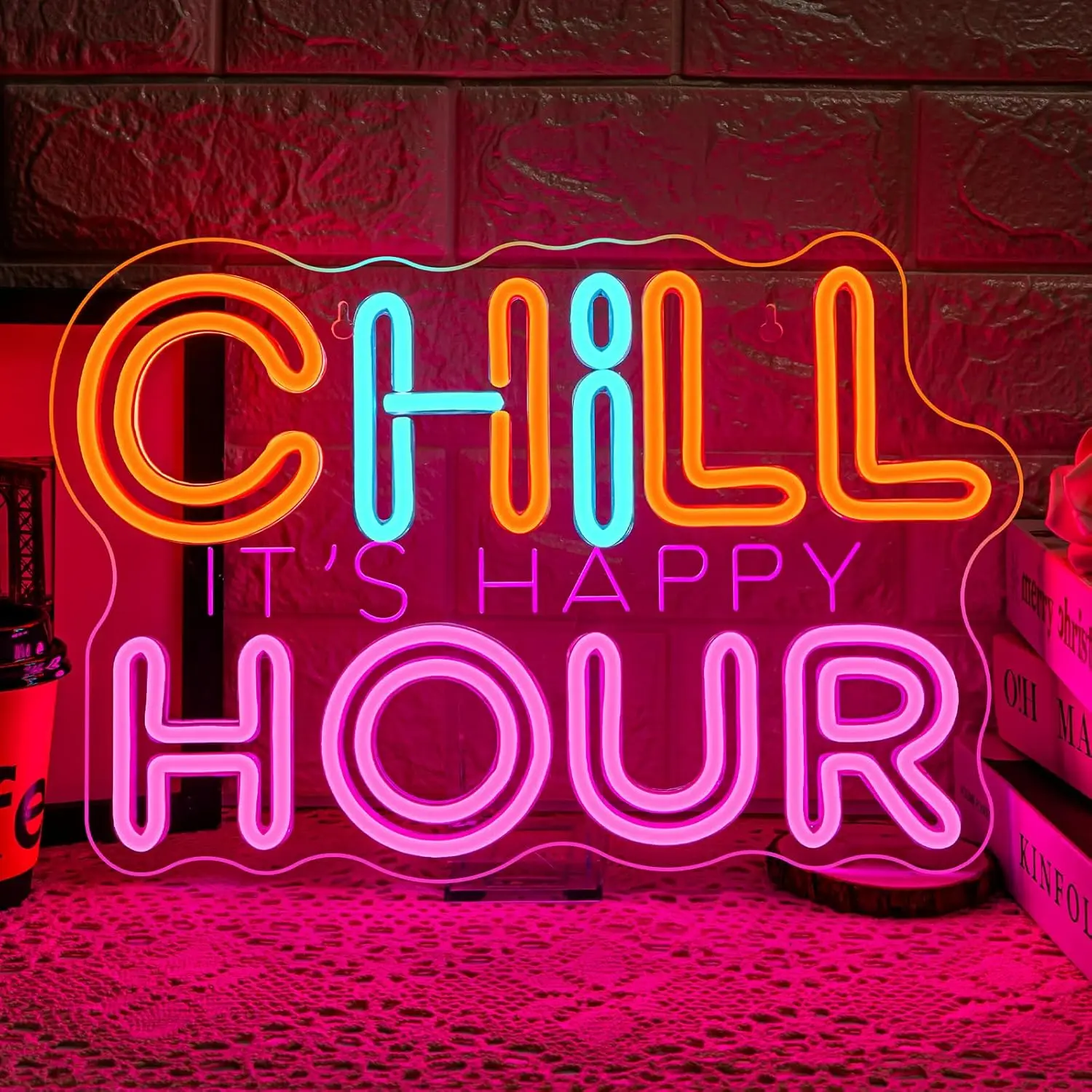 チルアワー-ネオンライトサイン-usb調光式-ledネオンサイン-寝室-リビングルーム-クラブ-バー-男性用部屋-パーティーギフト-壁飾り