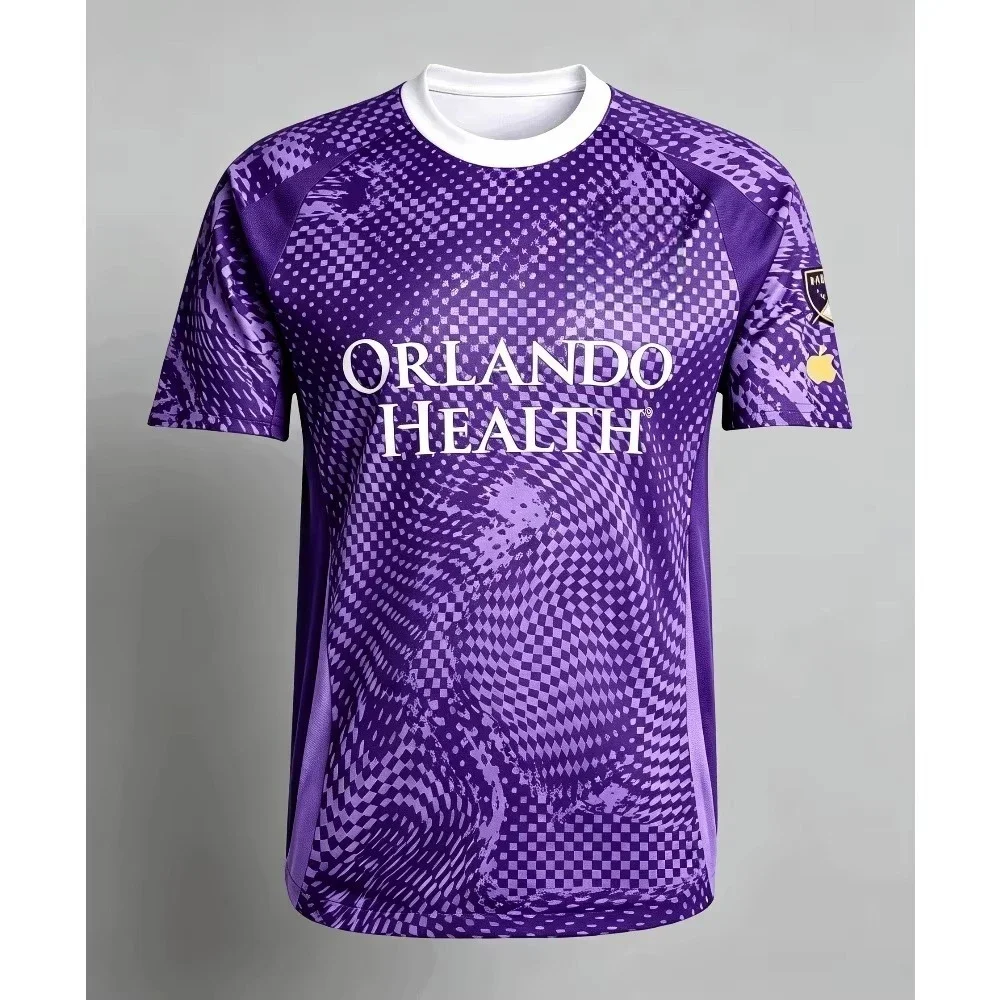 Orlando City SC 2026 Perfect Storm Home Soccer Jersey Purple Checkerboard Football Shirt Men Fan Uniformtops