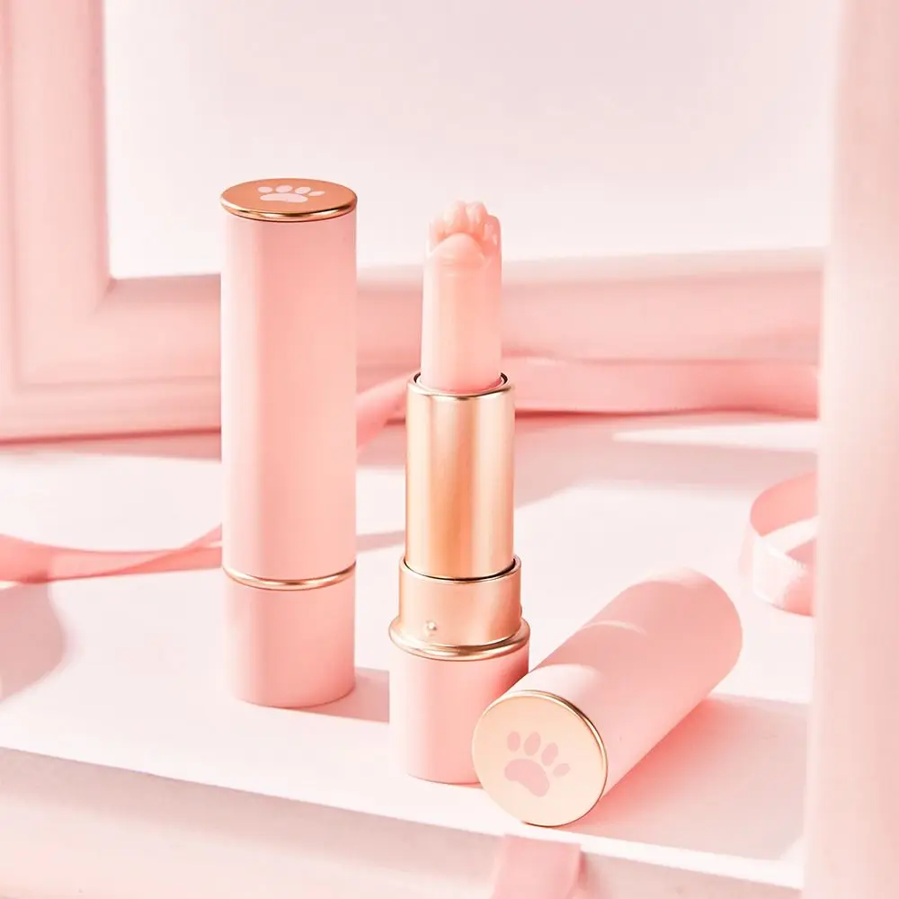 Hidratante Pata de Gato, bálsamo labial que cambia de Color, larga duración, mate, cambio de temperatura, lápiz labial, forma de garra, Multicolor