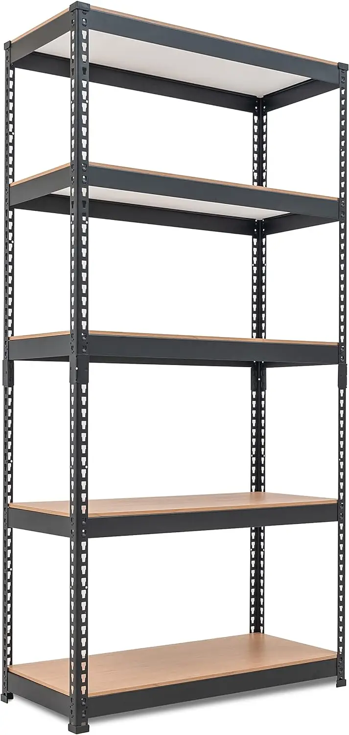 

HOMEDANT 5 Tier Storage Shelves Adjustable Laminated Garage Metal Shelving Unit Heavy Duty Utility Rack Shelf Warehouse Pantry C