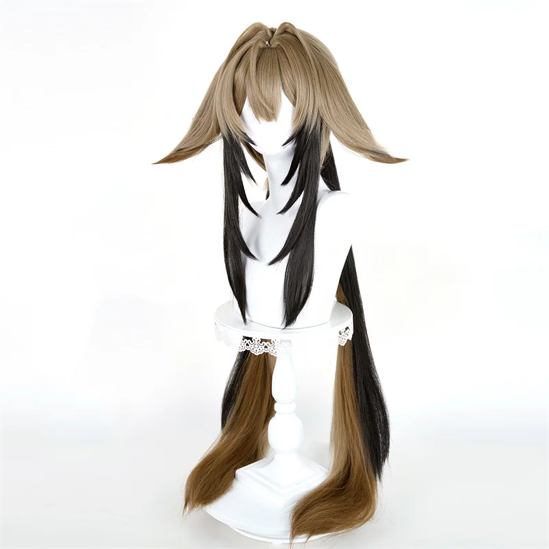 Peruka do cosplayu Zenless Zone Zero Ye Shunguang, długa, czarno-brązowa, odporna na wysokie temperatury, rekwizyt na Halloween dla kobiet i mężczyzn.