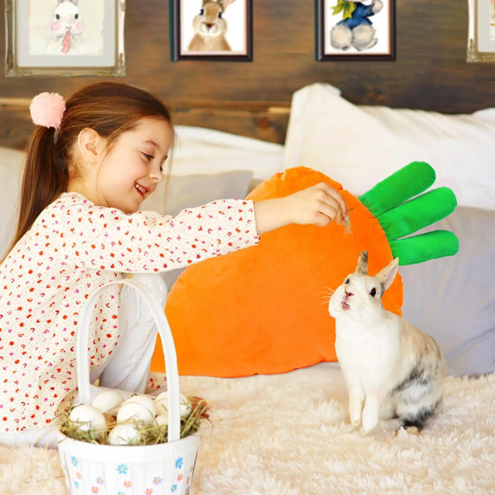 Cuscino imbottito morbido in peluche di carota Cuscino a forma di carota per bambini Adolescenti Adulti Casa Letto Camera da letto Divano Sedia Vacanze Pasqua