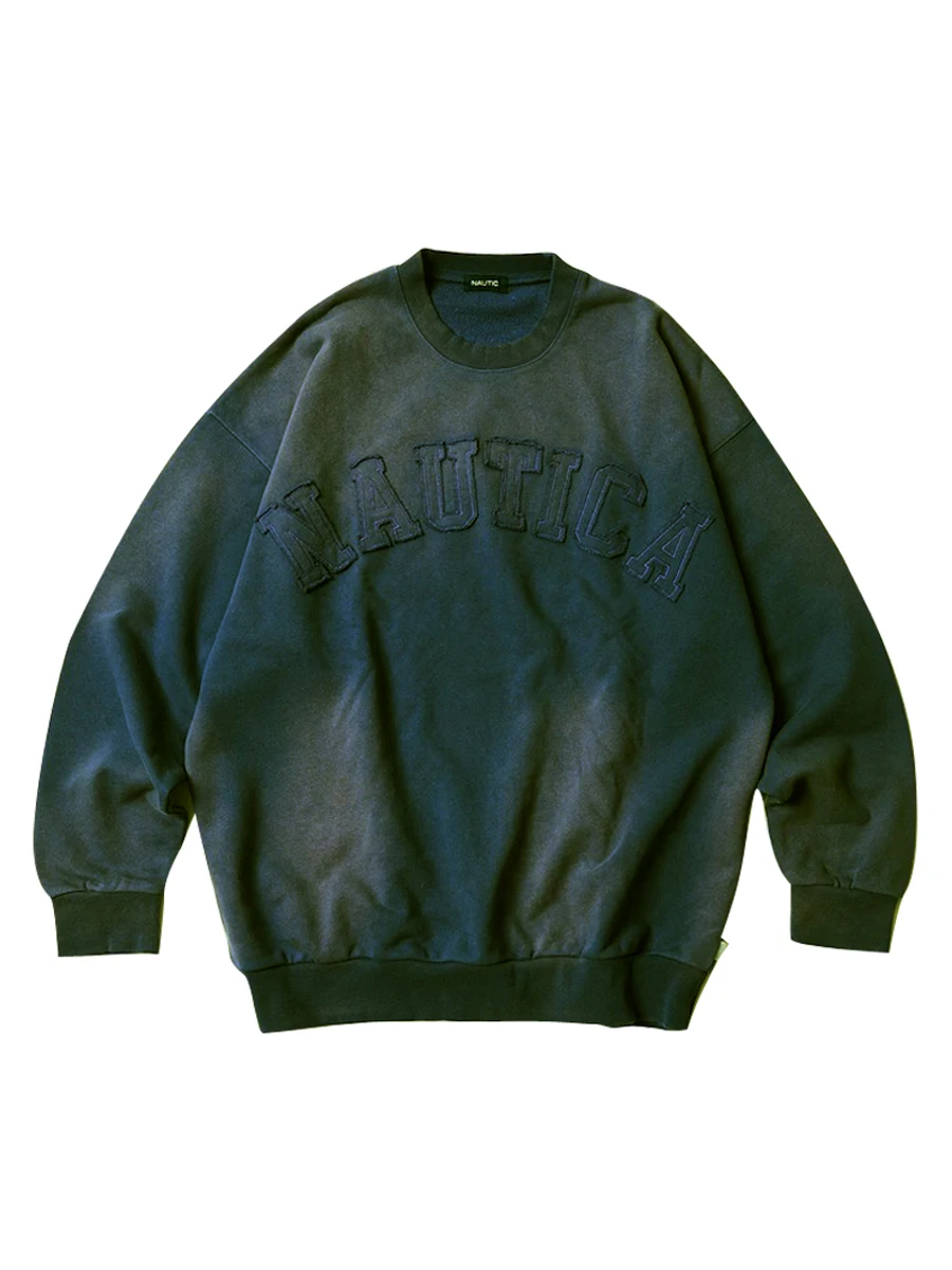 

Мужская свободная толстовка с вышивкой Heavyweight Waed Round Ne в стиле ретро, повседневная длинная футболка Све