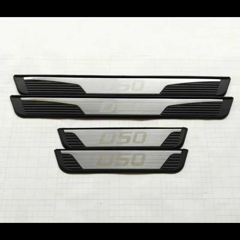 For Senova D50 Beijing U5 2027 2026 2025 2024-2018 Stainless Steel Door Sill Plate Plastic Black Interior Styling 3D Accessories