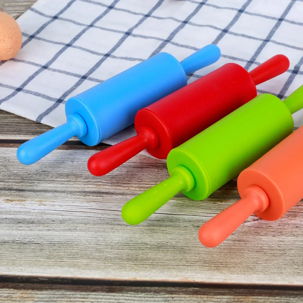 Non-stick Silicone Food Grade Rolling Pin Fondant Rolling Pin DIY Kitchen Tools Dumpling Roller Cake Bakeware Tools 24 X 4CM