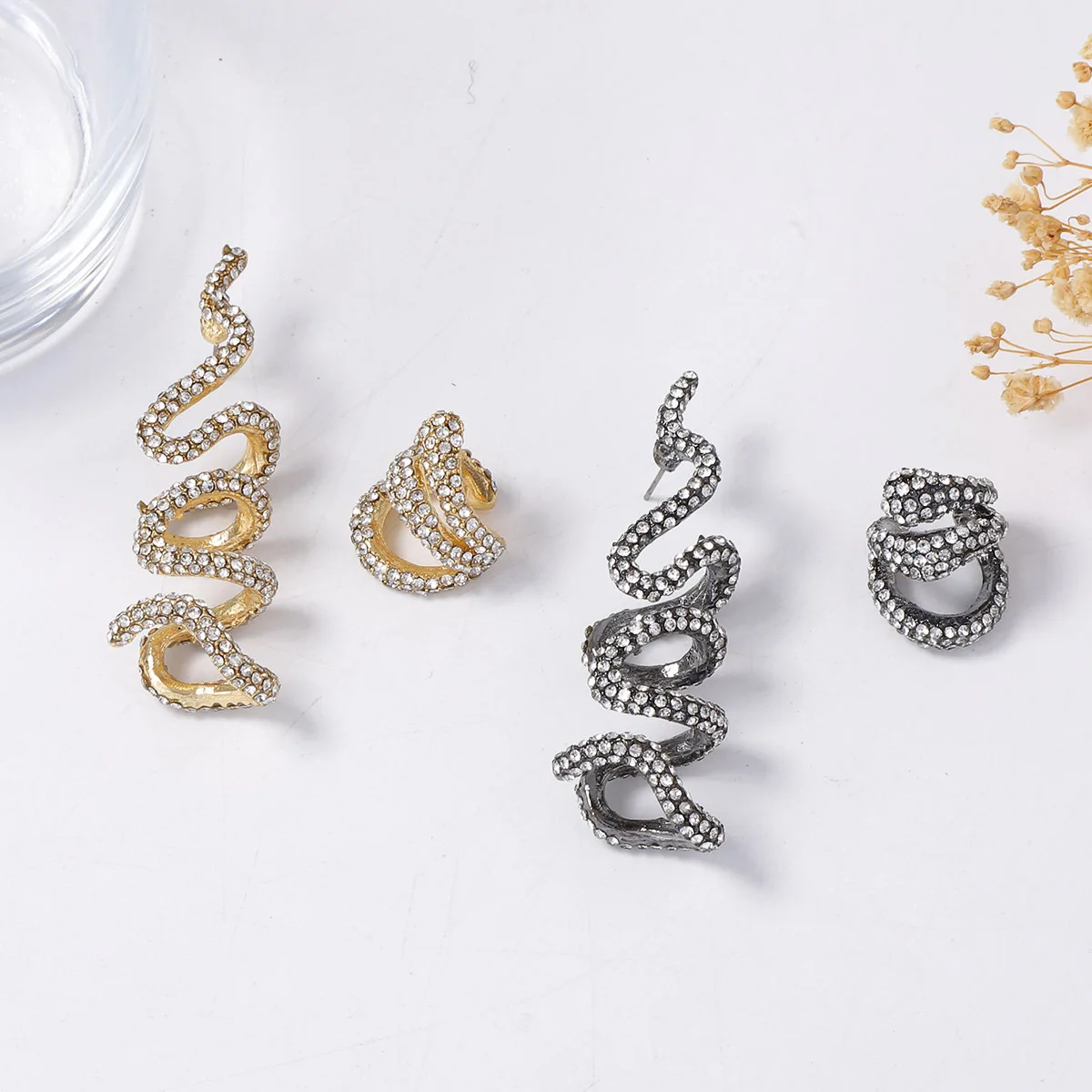 ZAA Orecchini di lusso con stampa in pelle di serpente con strass Gioielli vintage 2025 Accessori per ciondoli regalo per feste da donna alla moda