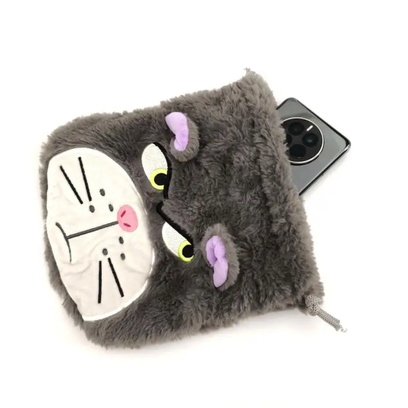 Cute Lucifer Plush Drawstring Bag Cartoon Cat Large Capacity Storage Bag Portable Plush Makeup Bag Anime Peripherals Friend Gift - view 6