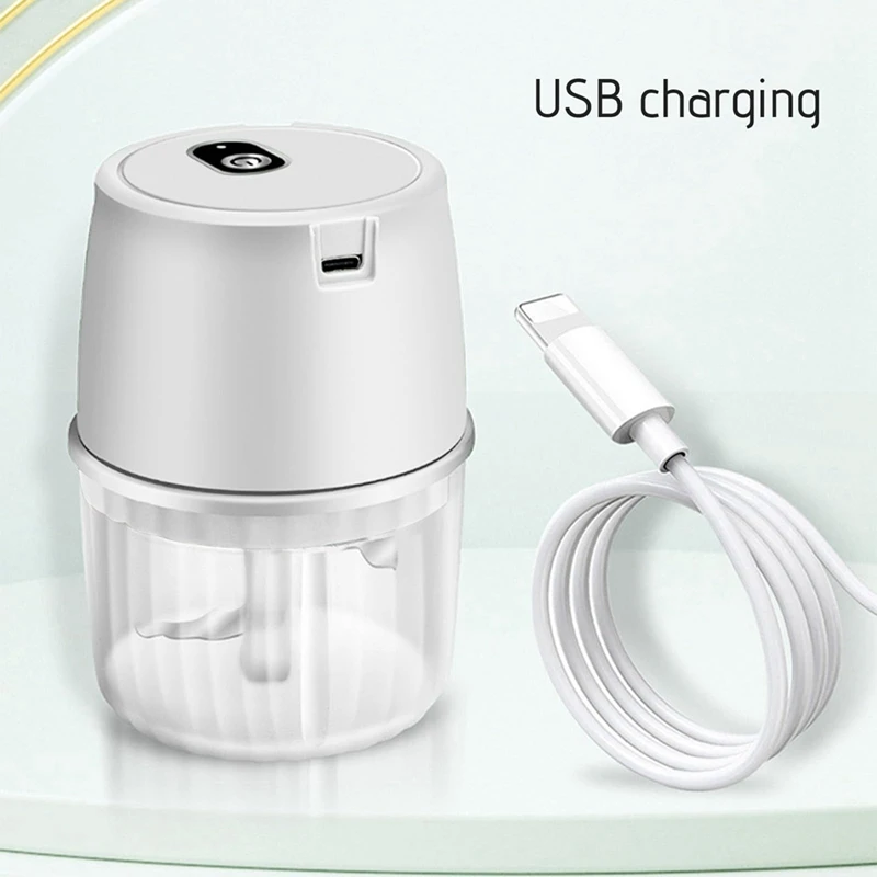 USB Electric Garlic Chopper 250ML Portable Wireless Food Chopper, Small Food Processor For Chopping Garlic Ginger