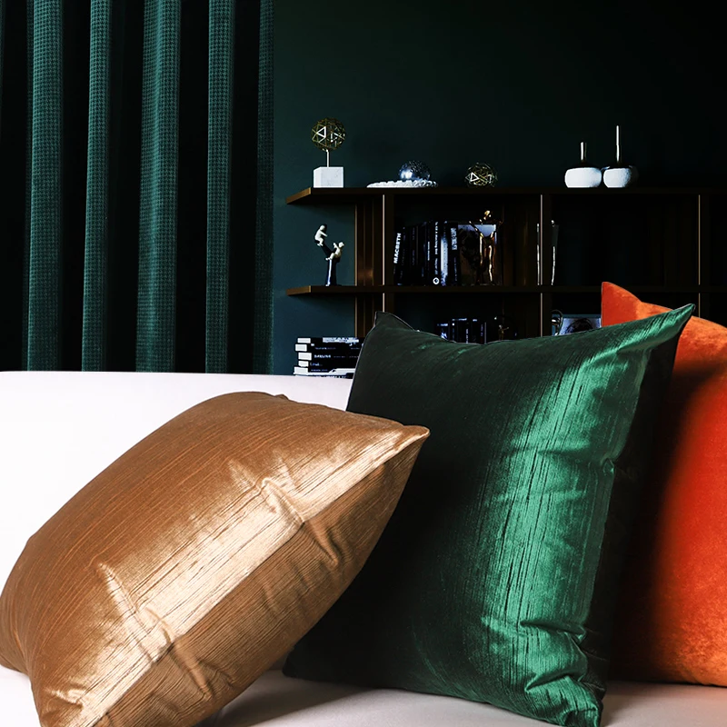 Shiny Strip Pillow Modern Luxury Cushion Case Simple Square Decorative Pillow Cover For Sofa Chair Home Decorations