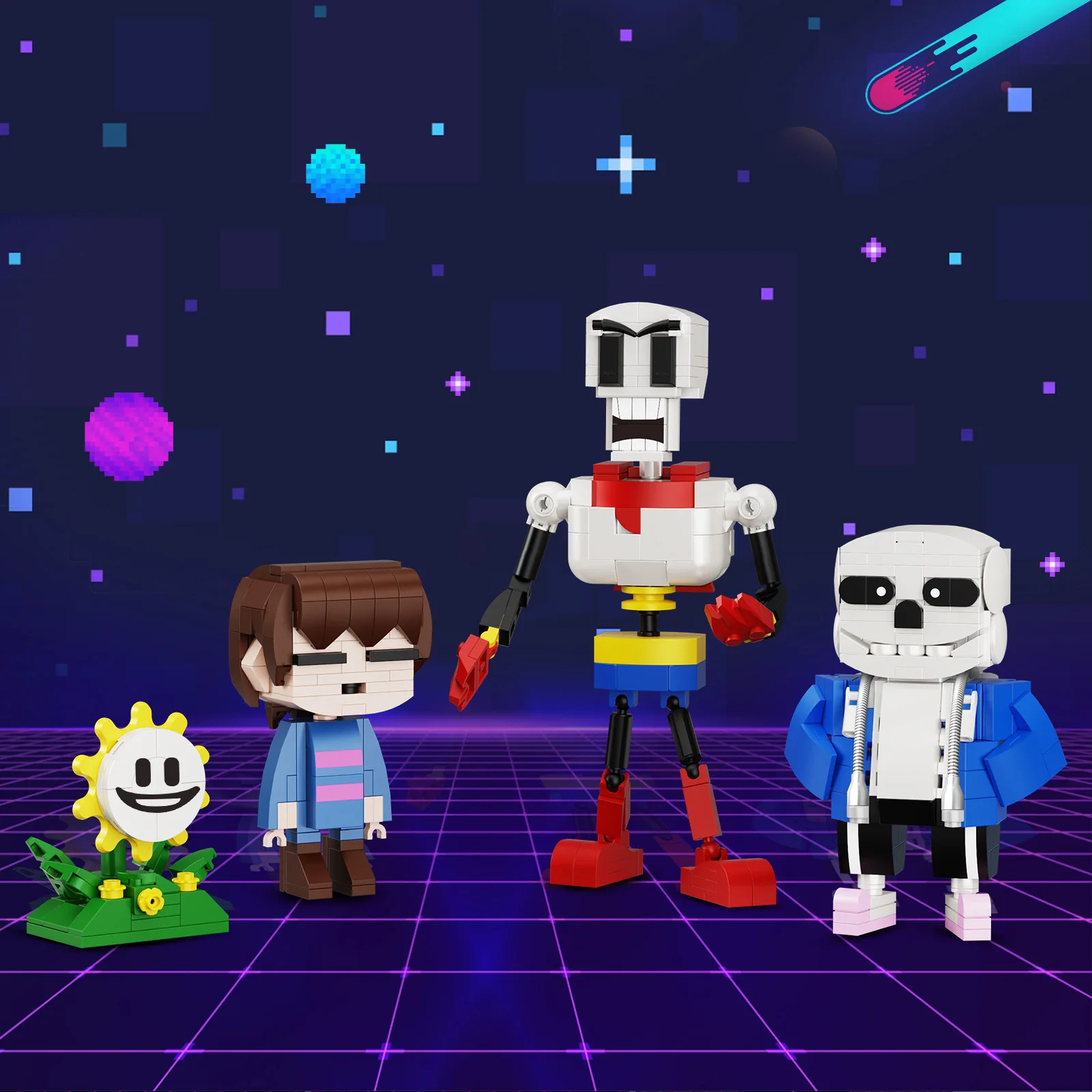 Classic Undertale Skeleton Sans Brothers Building Blocks Sets Flowey And Drunk Bun Brick Game Toy Kids Birthday Christmas Gifts