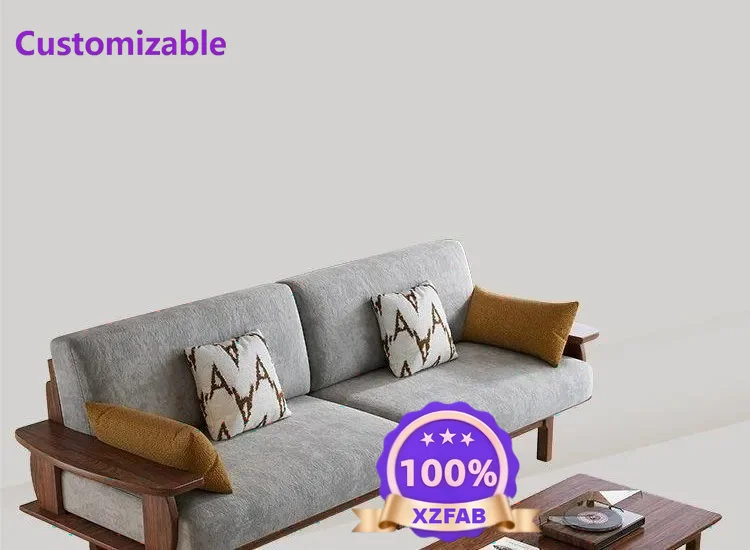 Factory Direct 2026 Song-style aesthetic black walnut sofa all solid wood household living room modern minimalist small