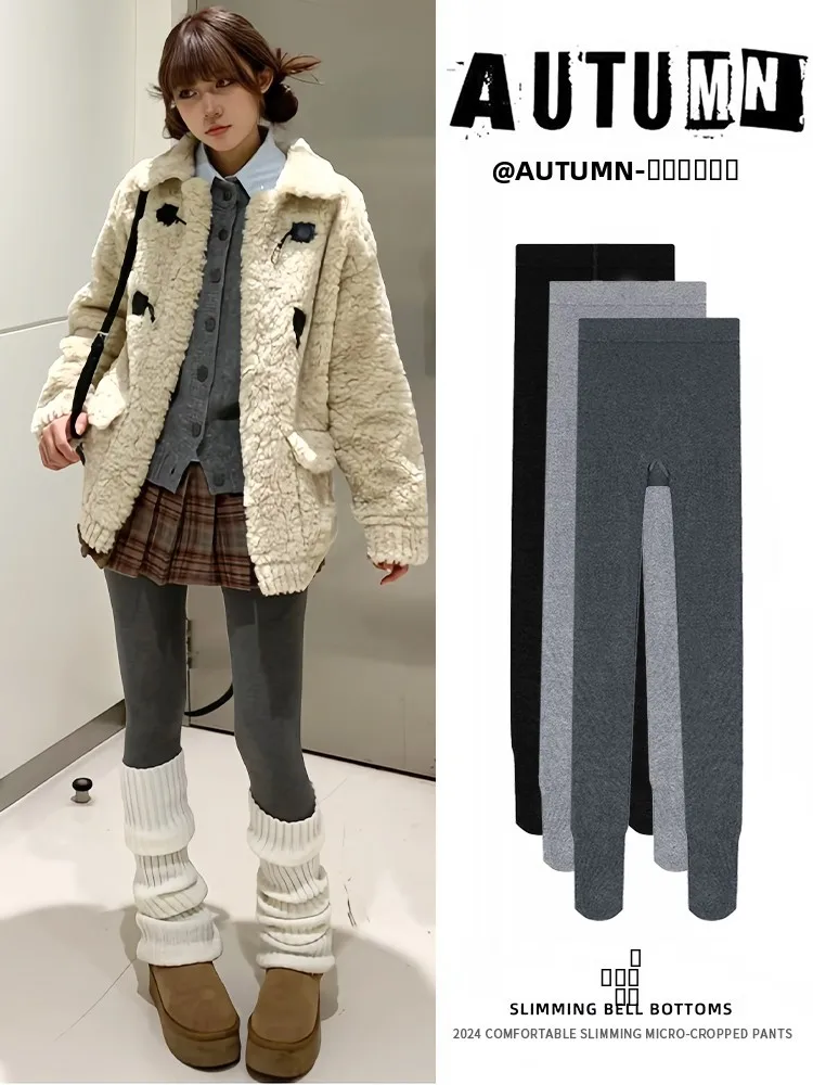 

ay Fce Lined Yoga Pants Women's Autumn Winter Slimming Outerwear Elastic Cotton Thiened Tights High Waist Long Pants