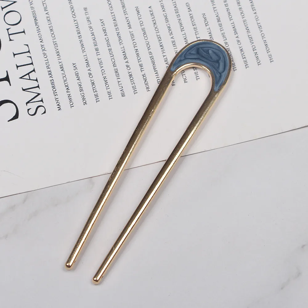 Shell Hairpin Metal U Shaped Hair Pins Hair Fork U French Hair Pin Simple And Fashionable Hair Accessories For Women