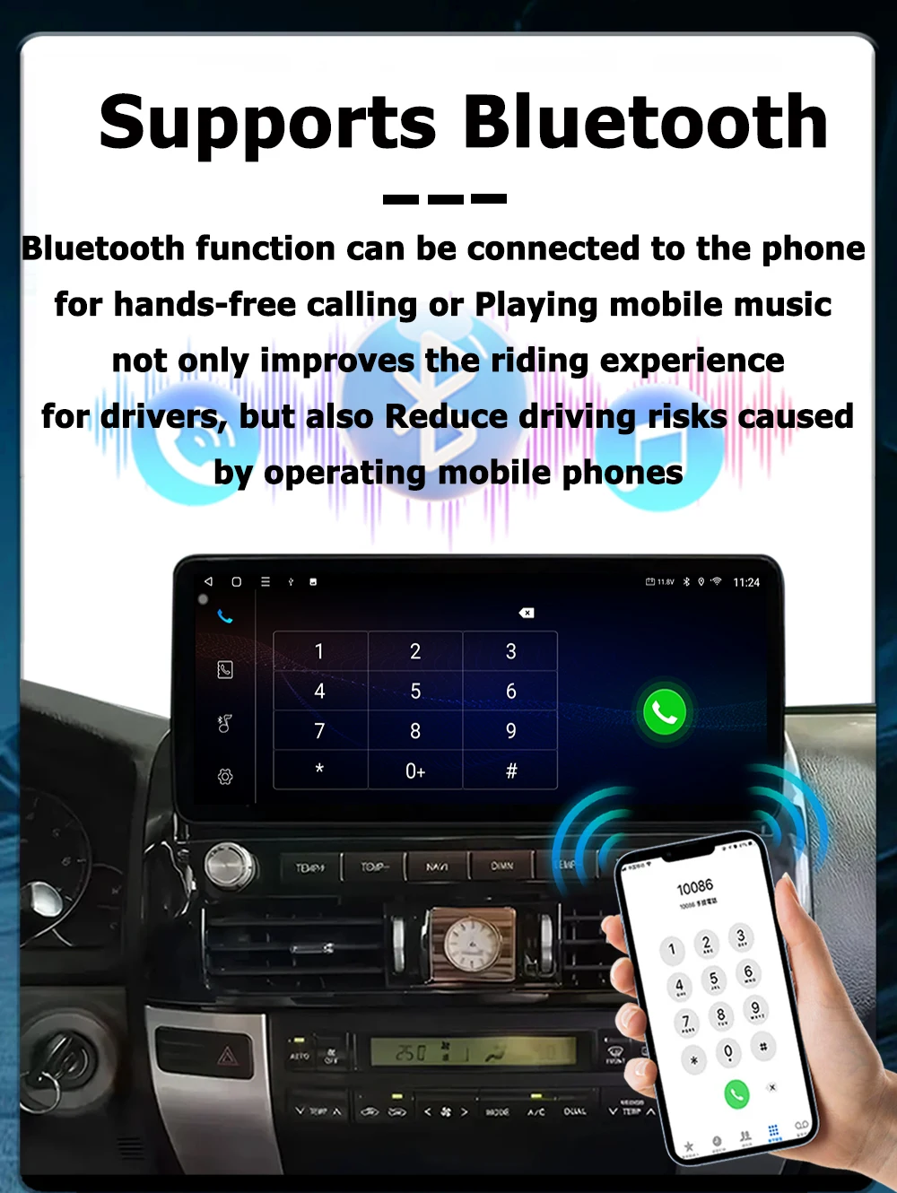 12.3 بوصة نظام تحديد المواقع 2400*900P أندرويد 16 لتويوتا برادو 2018-2021 مشغل وسائط متعددة ستيريو واي فاي اللاسلكية Carplay أندرويد السيارات BT DSP