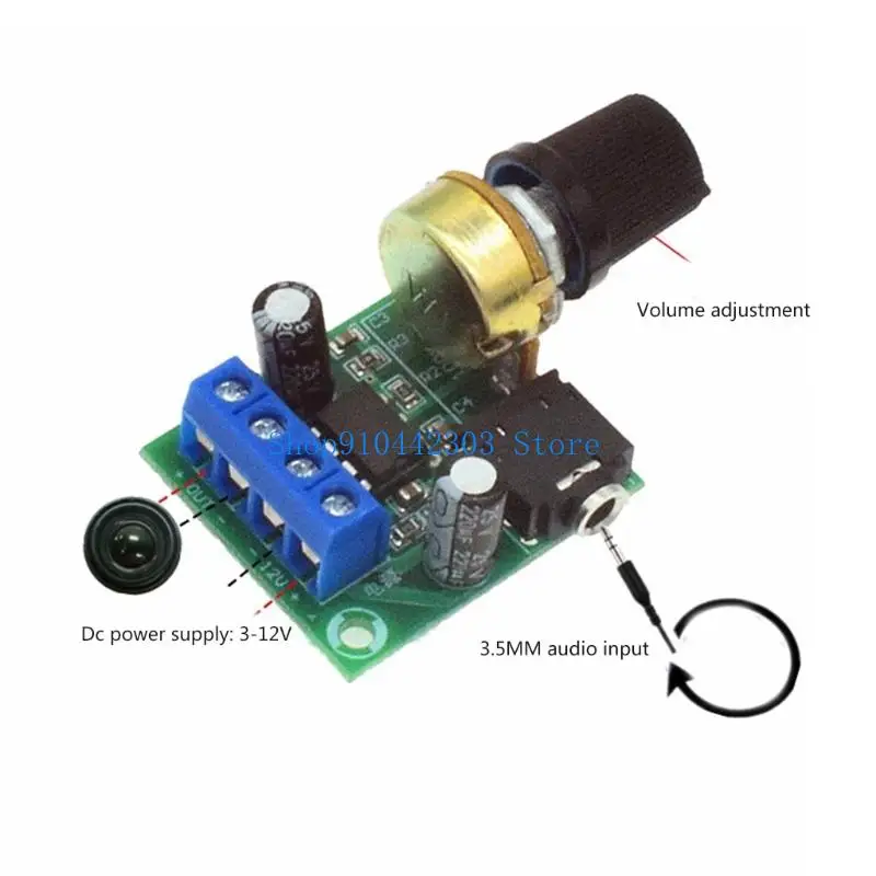 L4MD LM386 Soundverstärkerplatine 3V-12V Digitaler Stereo-Leistungsverstärker 0,5W-10W – Detail 5