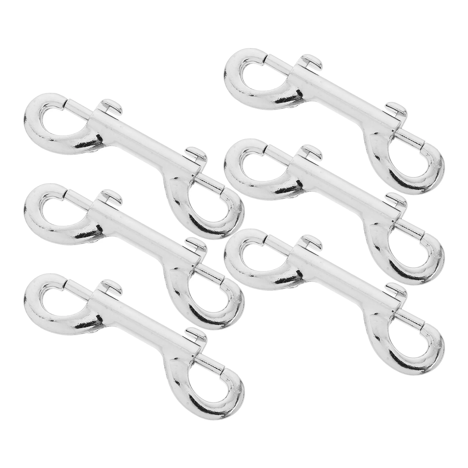

6 Pcs Stainless Steel Pet Hooks Double Ended Clips Diving Buckles Swivel Hooks 89mm Silver Dog Leash Snaps Metal Parts