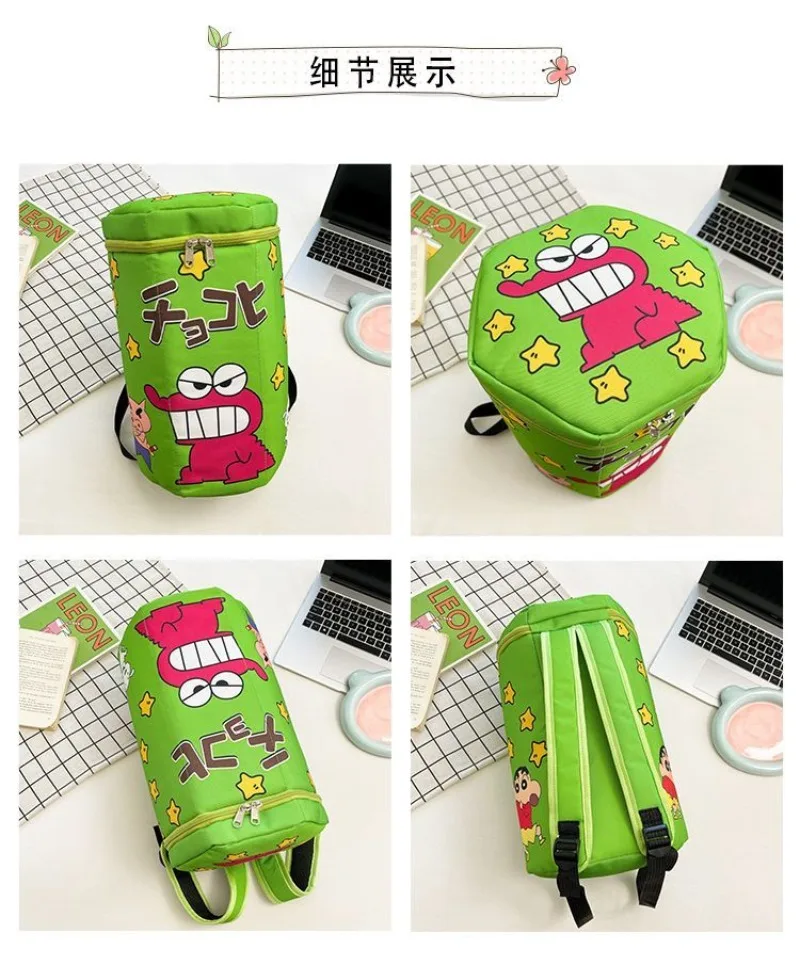 Mochila de moda de gran capacidad con cremallera superior, diseño de Crayon Shin-Chan y cocodrilo, para raquetas de bádminton
