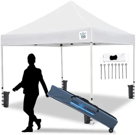 10x10 Pop Up Canopy - Commercial Instant Shelter w/Bags & Stakes White