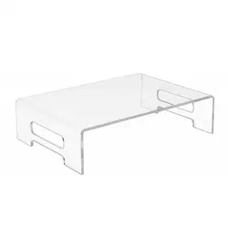 Multi-functional Desktop Monitor Notebook Laptop Stand Non-slip Transparent Acrylic Desk Screen Riser With Side Carry Handles