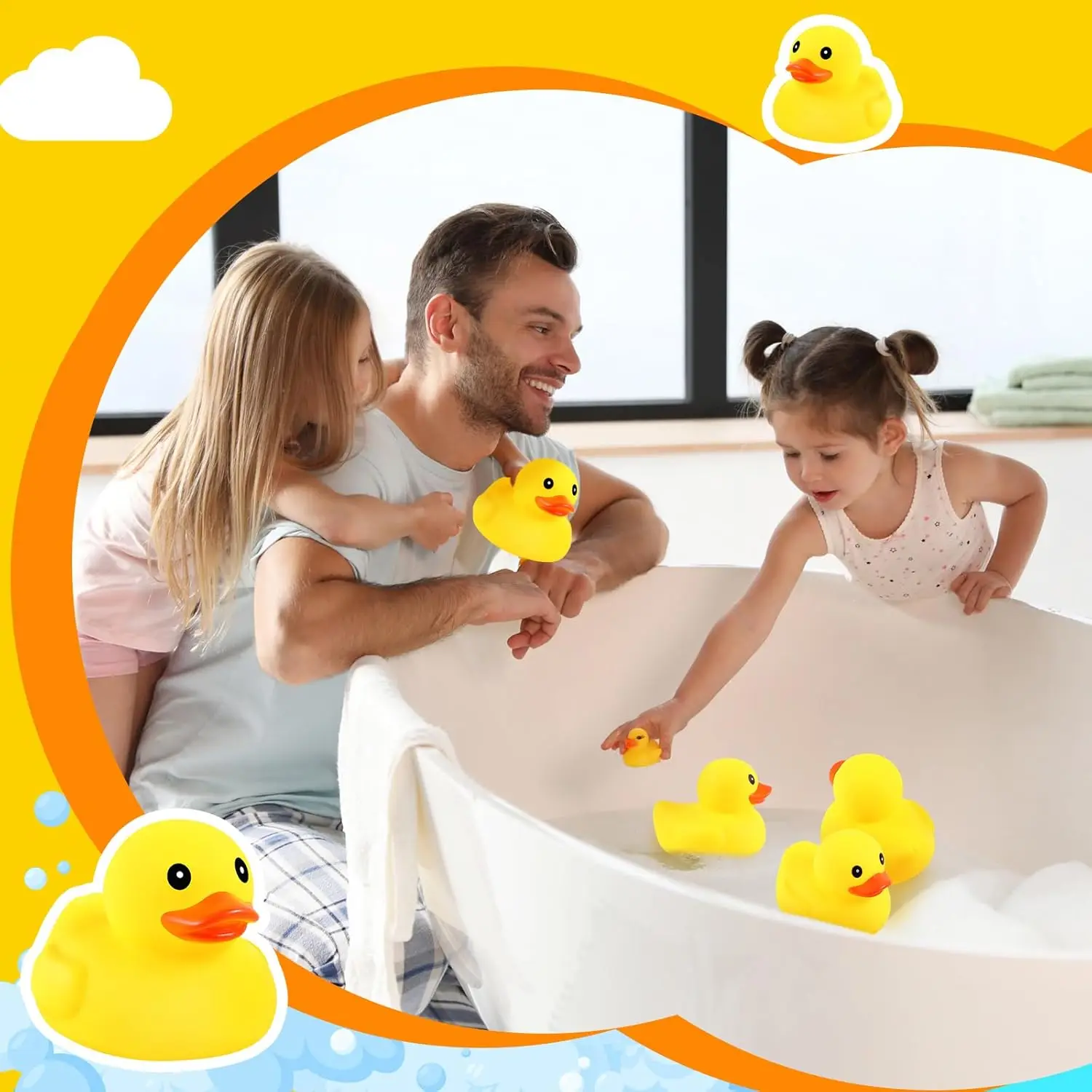 Pato de goma grande para bañera, juguete de baño flotante para decoración de fiesta de cumpleaños, regalo Swimmin