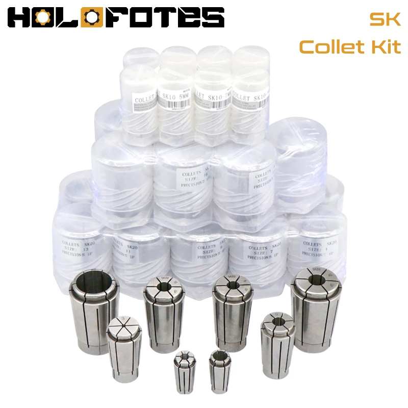 SK Collet Set SK10 x8 SK16 x14 SK20 x17 SK25 x15 pinza mandrino morsetto Kit tornio CNC centro di lavoro pinza a molla fresa