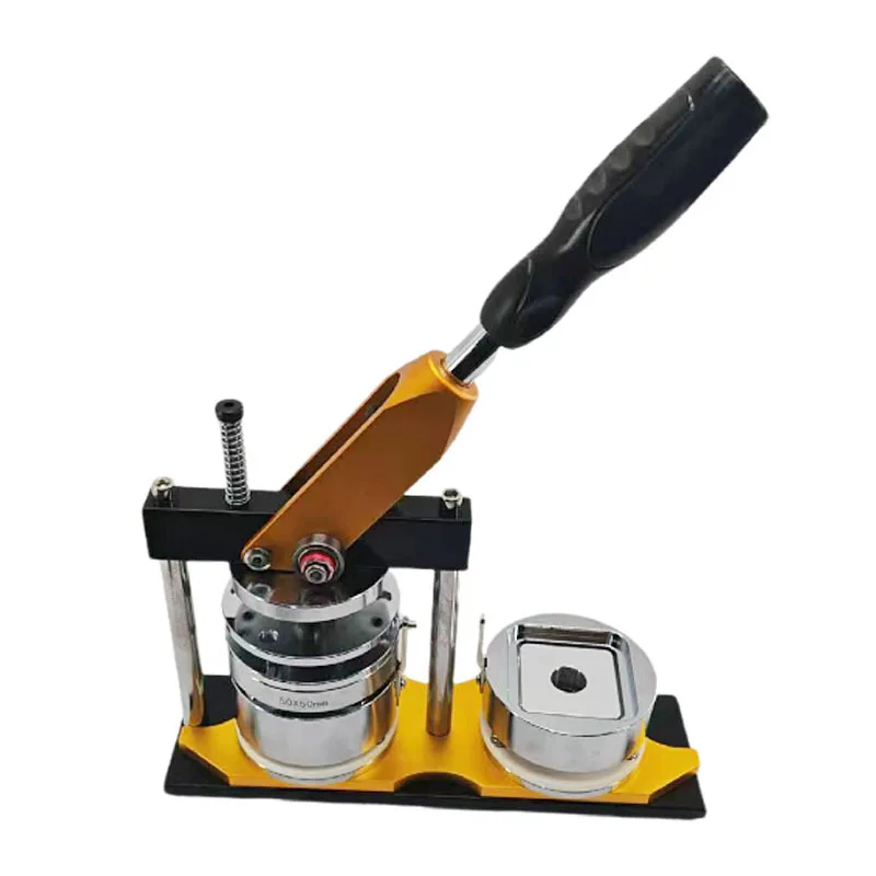 

Tinplate badge machine square bar equipment 50 * 50MM badge button making machine soft magnet refrigerator sticker