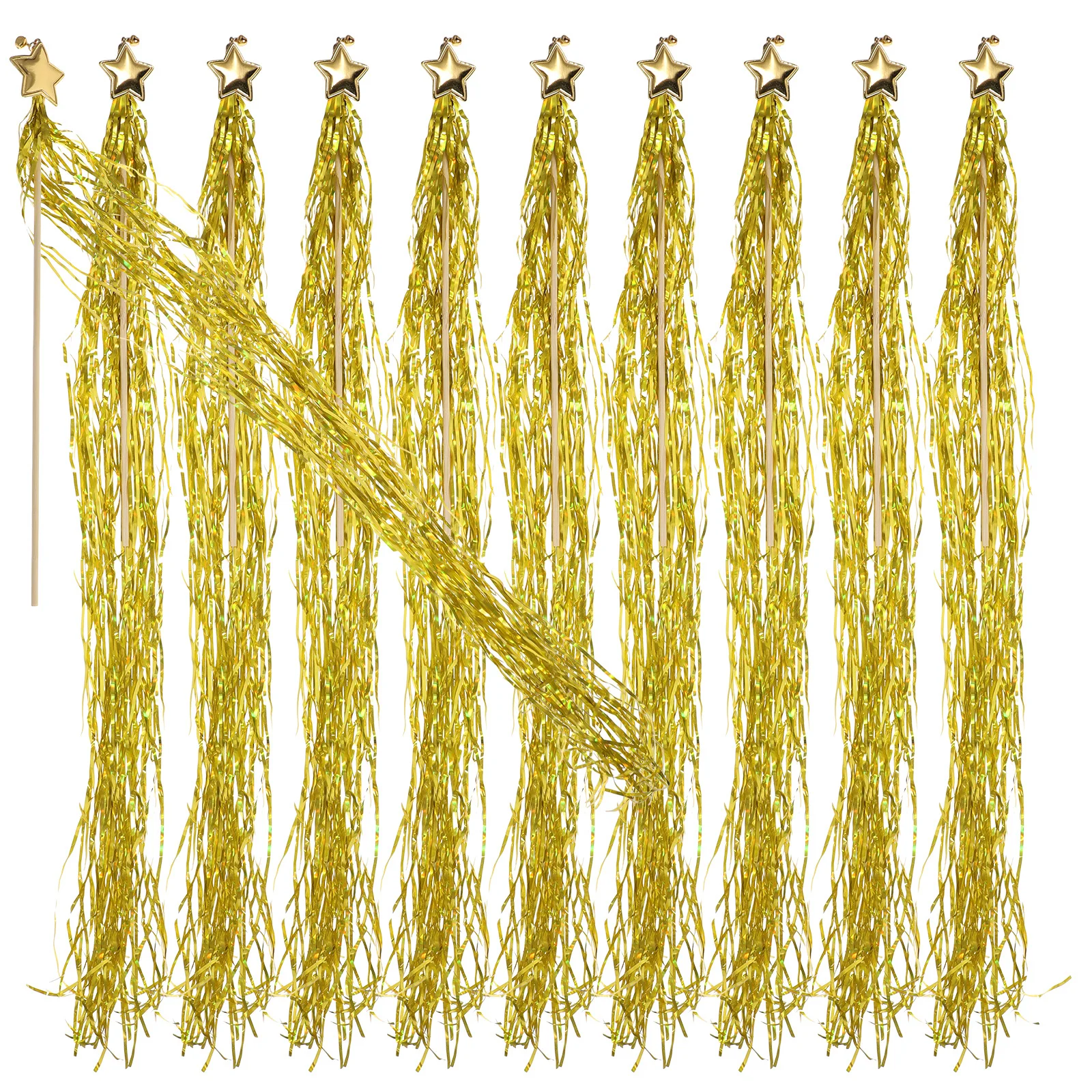 10 個のスターフェアリーワンドコスチューム小道具星形フェアリースティック子供用パーティーの記念品誕生日ハロウィンクリスマスコスプレ