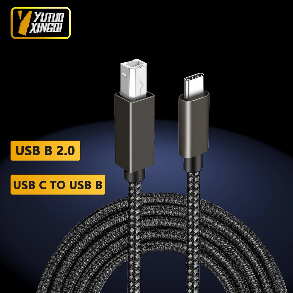 USB TYPE C To USB 2.0 Type B Printer Data Cable For Mobile Phone Notebook  Electronic Organ Universal Line  1.5m 2m 3m