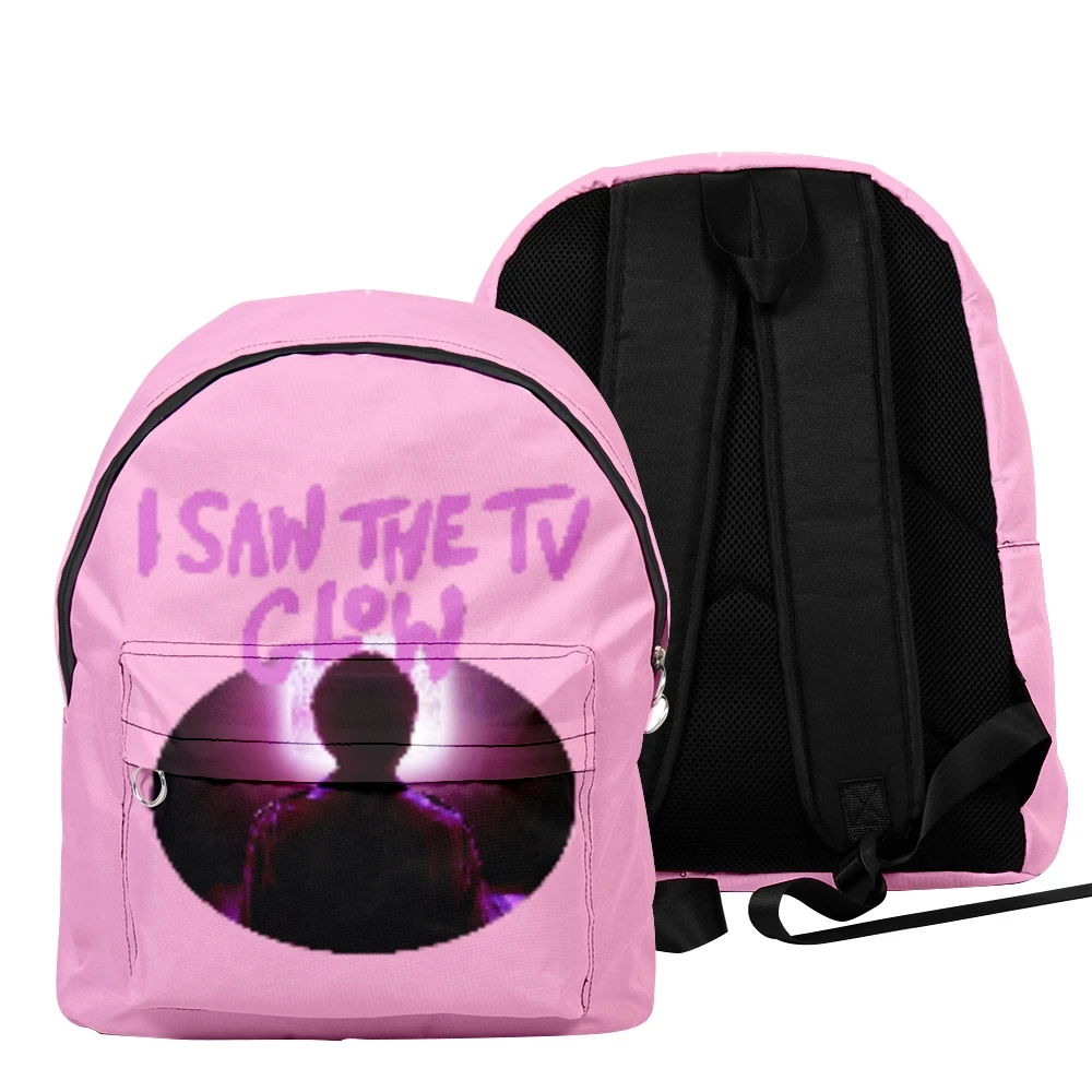 

I Saw the TV Glow Casual Zip Backpack HipHop Style Zipper Bag Harajuku Rucksack Women Men Travel Bag Pink Zipper Bag