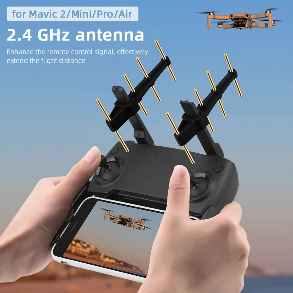 2.4Ghz Yagi Antenna Remote Control Signal Booster for DJI Mavic 2/Mini/Pro Phantom 4 Pro Removable FPV Signal Range Extender