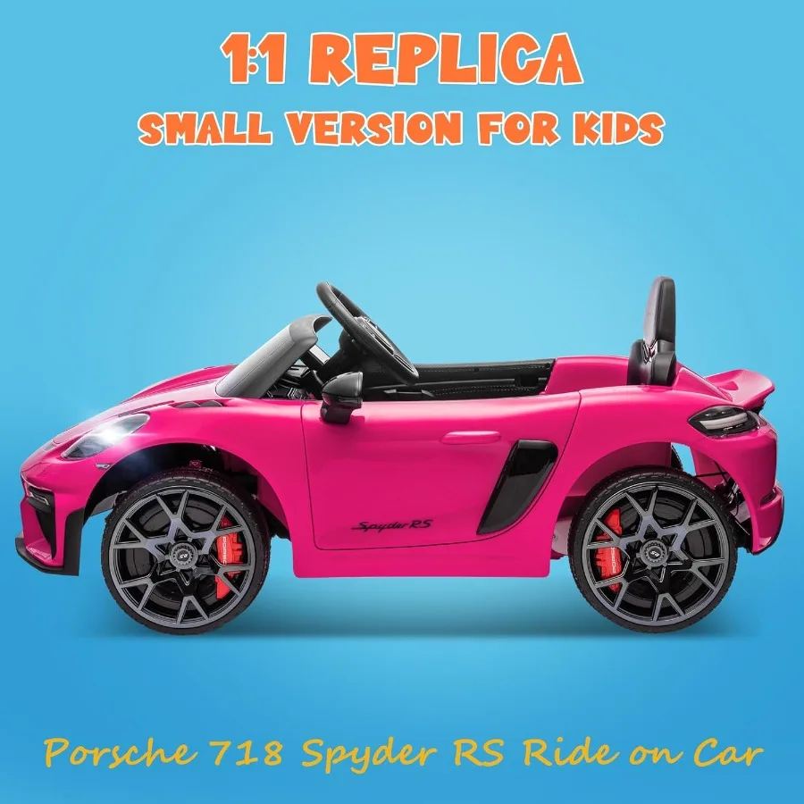 Licensed Ride On Car for Toddlers, 12v Kids Electric Car with Parent Remote Control, Electric Power Vehicle w/Trailer Wheels, So