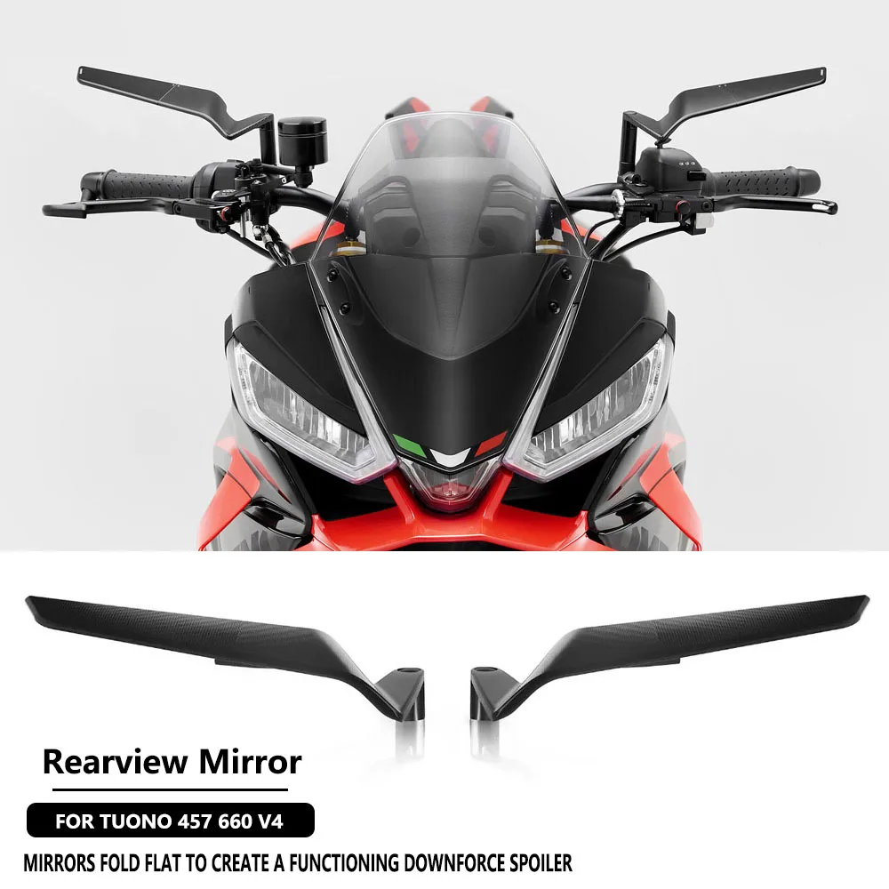 

For Aprilia Tuono 660 Tuono V4 Tuono 457 Motorcycle Wind Wing Adjustable Rotating Rearview Mirror 2021 2022 2023 2024-2026