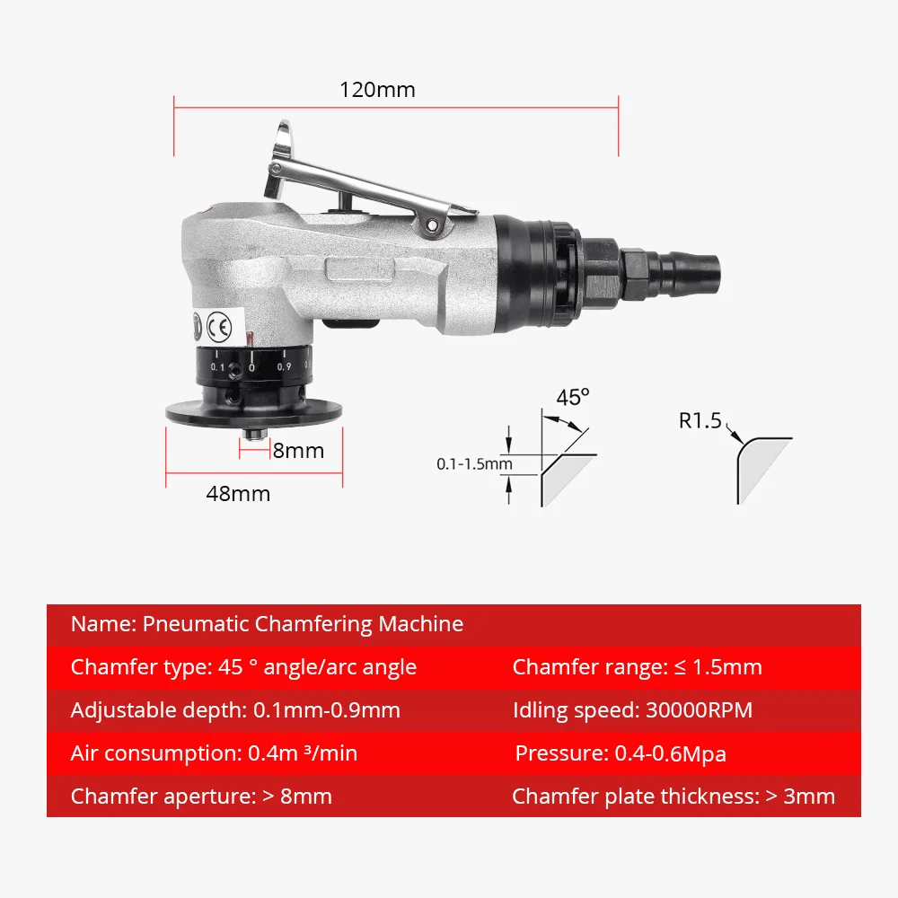 Imagem -02 - Mini Máquina de Chanfradura Pneumática para Furo Interno Rebarbação Linear Carboneto Sobressalente Inserções de Torneamento e Rolamentos