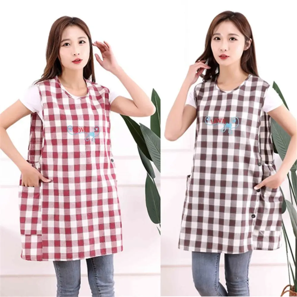 Breathable Cooking Aprons Vest Style Wipeable Hands Sleeved Apron Multipurpose Anti Dirty Stain-Resistant Apron