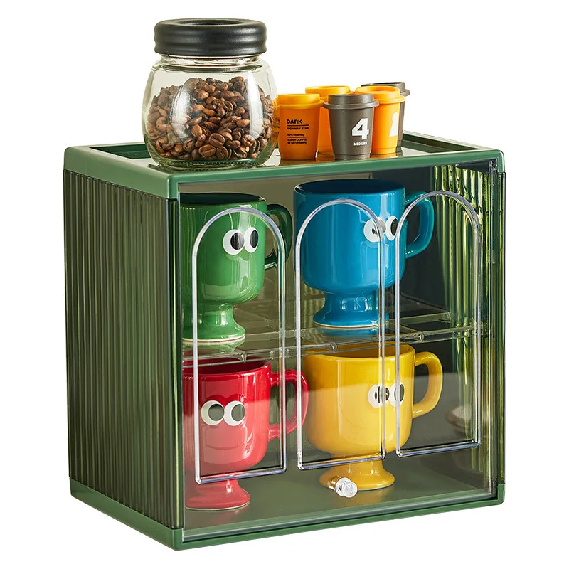 

Dustproof storage rack office glass coffee cup tea acrylic water cup holder