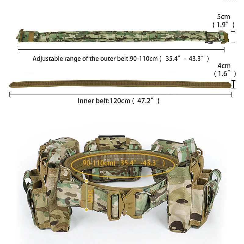 Tactical Waist Bag Hunting Tactical Battle Belt Sets Duty Belts Law Enforcement Airsoft Utility Belt with Accessories Pouches 4