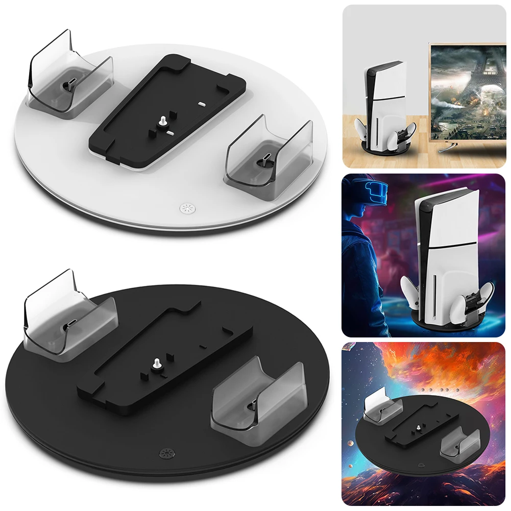 

Magnetic Charging Base with RGB Light Dual Controller Charger Station Magnetic Charger Dock for PS5/PS5 Slim Game Console