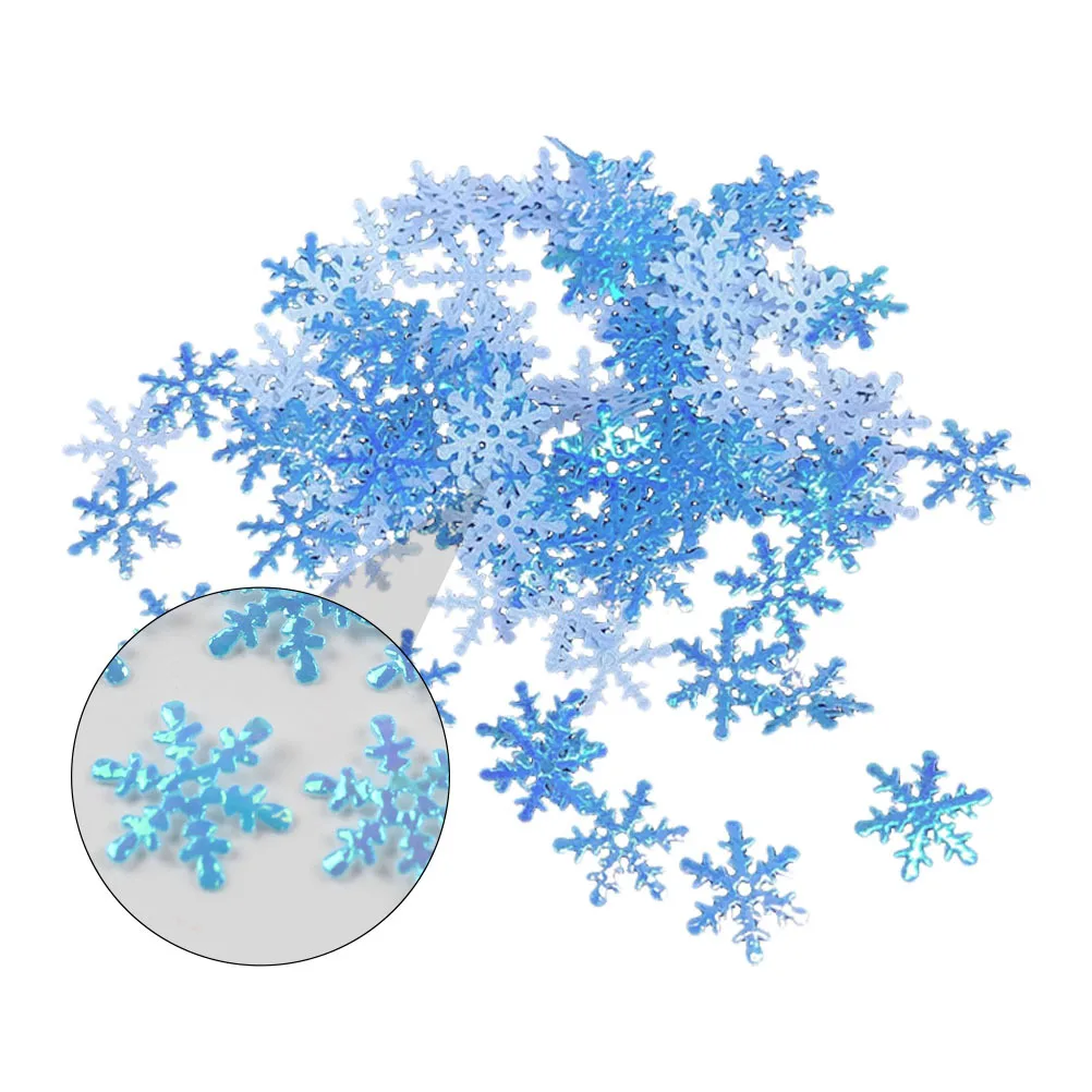 

600pcs 2 Bags Christmas Snowflake Fabric Confetti Diy Craft Party Decoration Festival Supplies Snowflake Decals