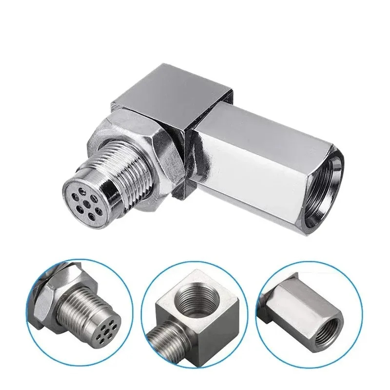 Automobile O2 Sensor Connector 90 Degree Adapter Gasket Exhaust Pipe M18 * 1.5 With Mini Catalytic Convertor