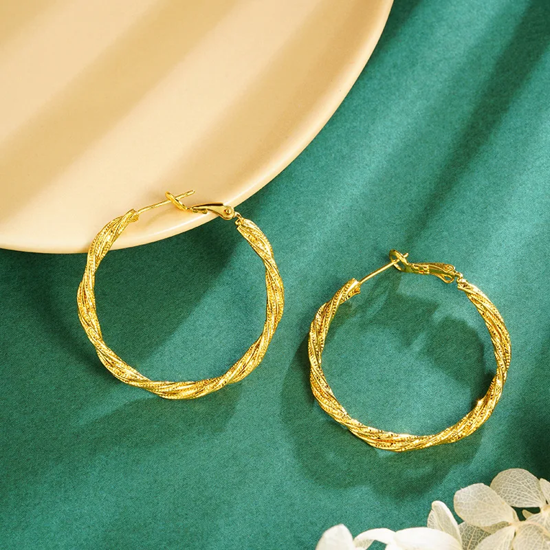 

Роскошные женские серьги из чистого золота 9999 карат из настоящего золота 9999 пробы