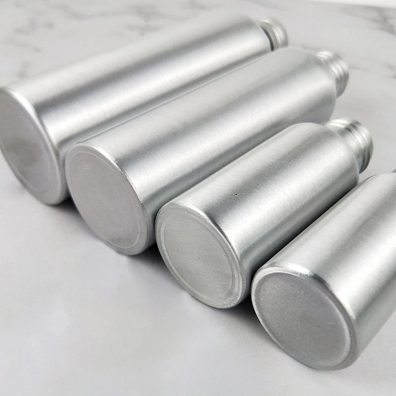 1Pcs 30ml-250ml Silver Aluminum Bottle With Screw Cap Perfume Cosmetic Toner Water Bottle Travel Protable Refillable Bottle