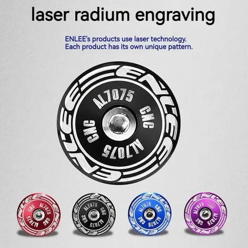 Imagen 2 del producto ENLEE 1 par de empuñaduras de bicicleta, tapa de extremo de barra de mango, aleación de aluminio, tapones de empuñaduras de manillar de bicicleta, accesorios para manillar de bicicleta