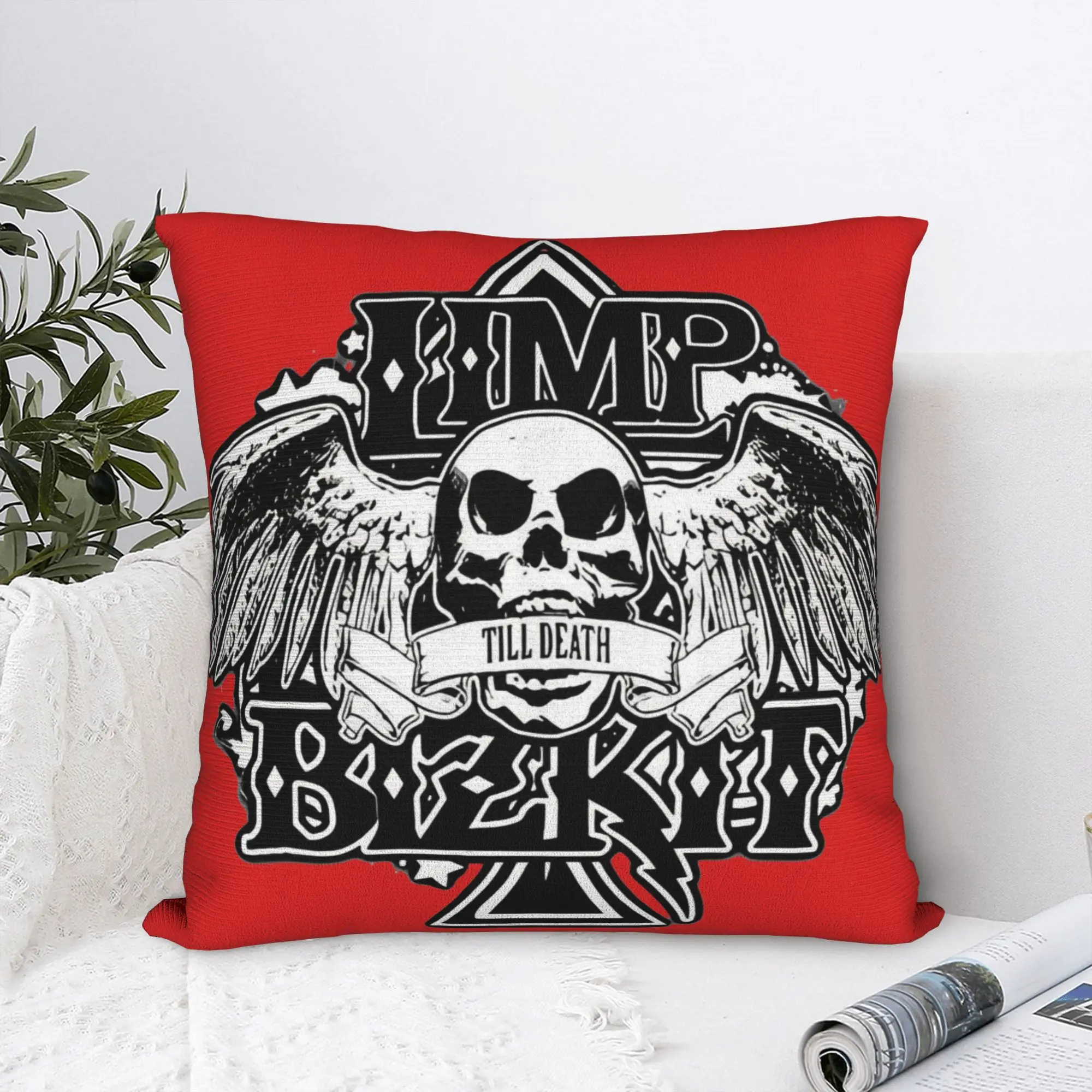Limp Bizkit Rock Rap Band Square Pillowcases Polyester Living Room  Cushion Cover Cute Decor Throw Pillow Case 45*45