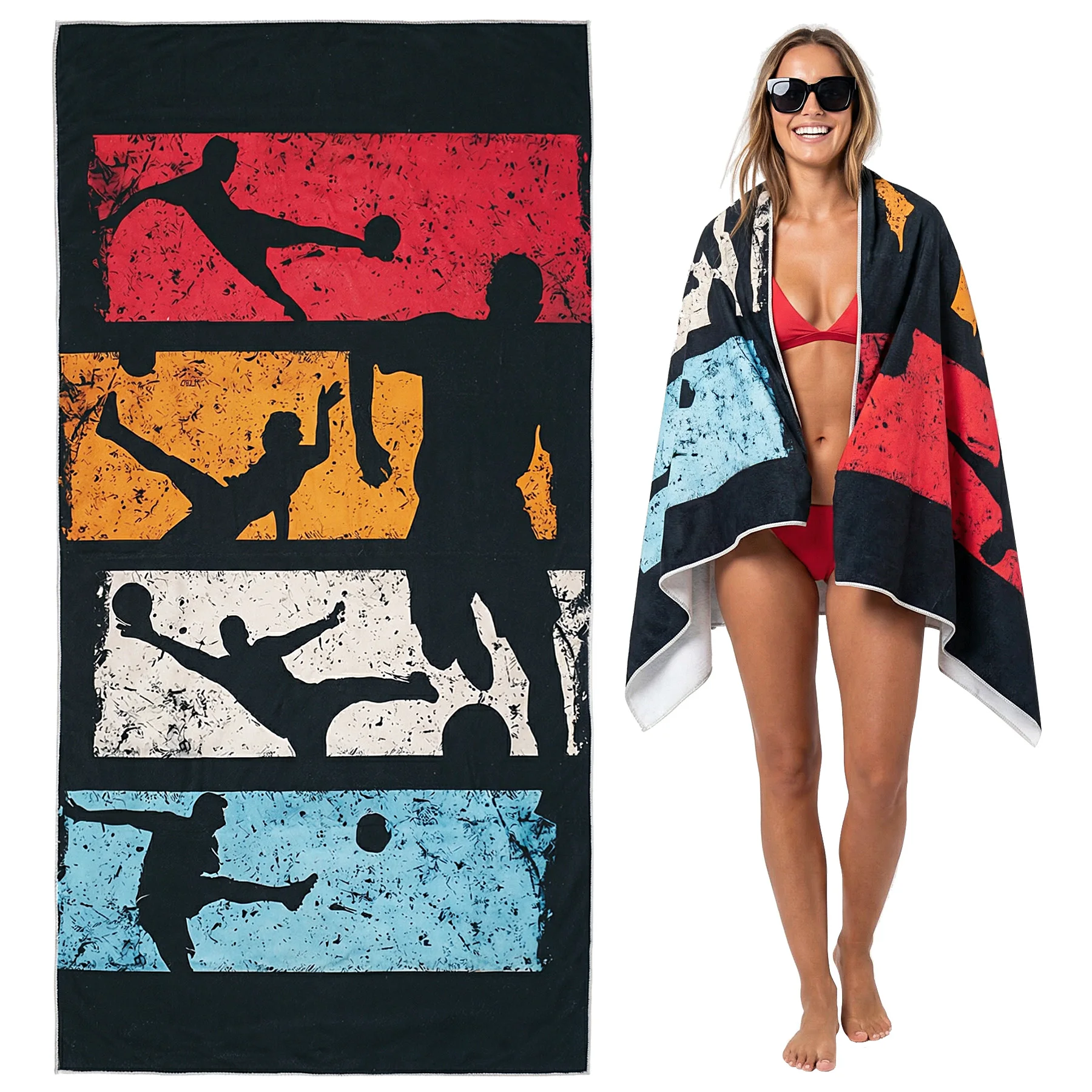 

Большие пляжные полотенца из микрофибры, быстросохнущие, для взрослых, для бассейна, путешествий, плавания, йоги, футбола (6/2000)