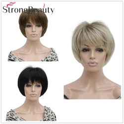 StrongBeauty Short Straight Wigs Soft Synthetic Hair Women Wig Many Colors