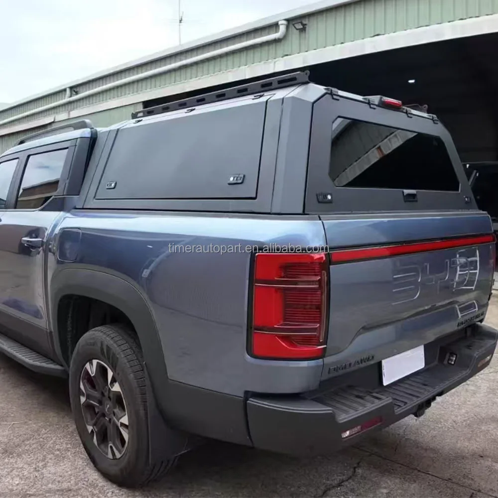 

Offroad Topper Camper Caps Steel Pickups Truck Shell Lockable Top Rail Canopy Tonneau Hard Cover for BYD Shark waterproof