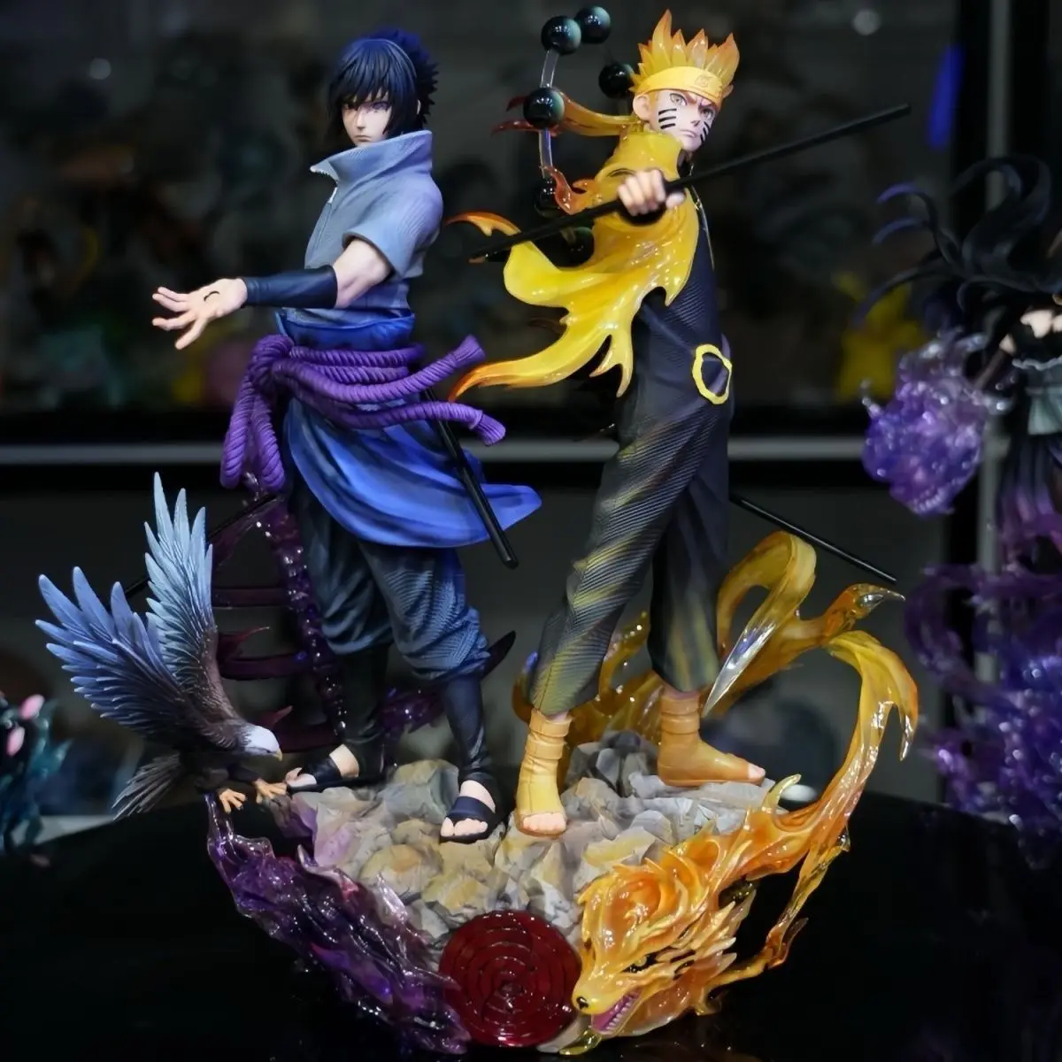 

Naruto Anime Figure Uzumaki Naruto And Uchiha Sasuke Decisive battle Vinyl Figure Collect Decoration Model Toy Figurine Toy Gift