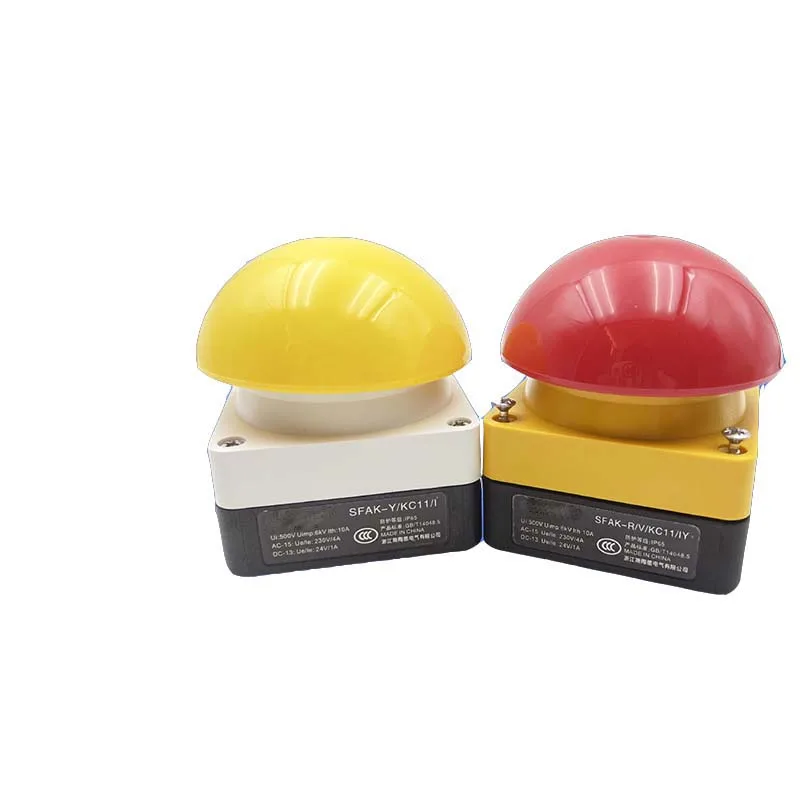 

Hand-pushed switch with spherical mushroom-shaped stop button for emergency operation FAK SFAK-R/V/KC11/IY R/S/G/Y