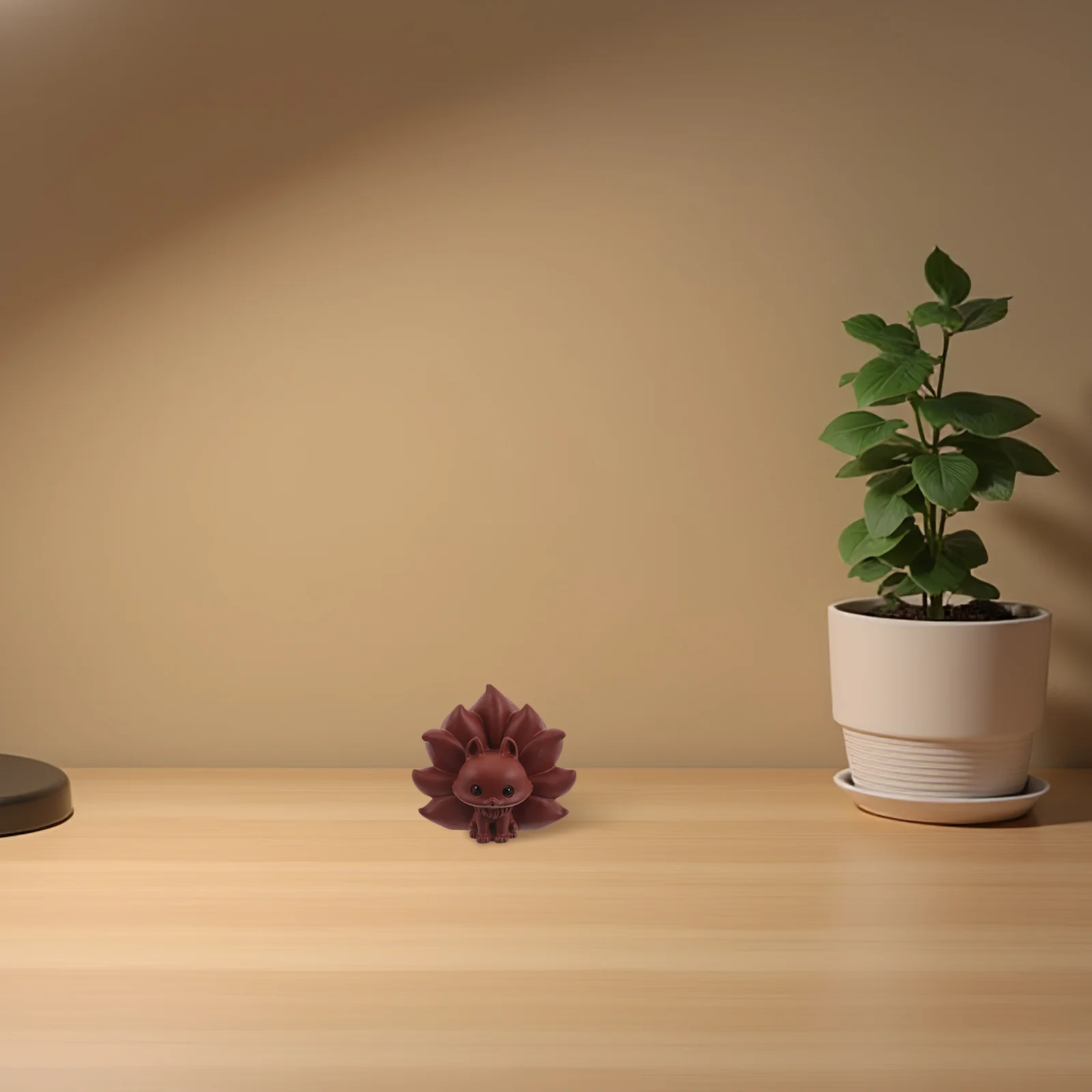 

Zisha Tea Pet Fox Purple Clay Handmade Brown Feng Shui Ornament Decoration for Ceremony Gongfu Table