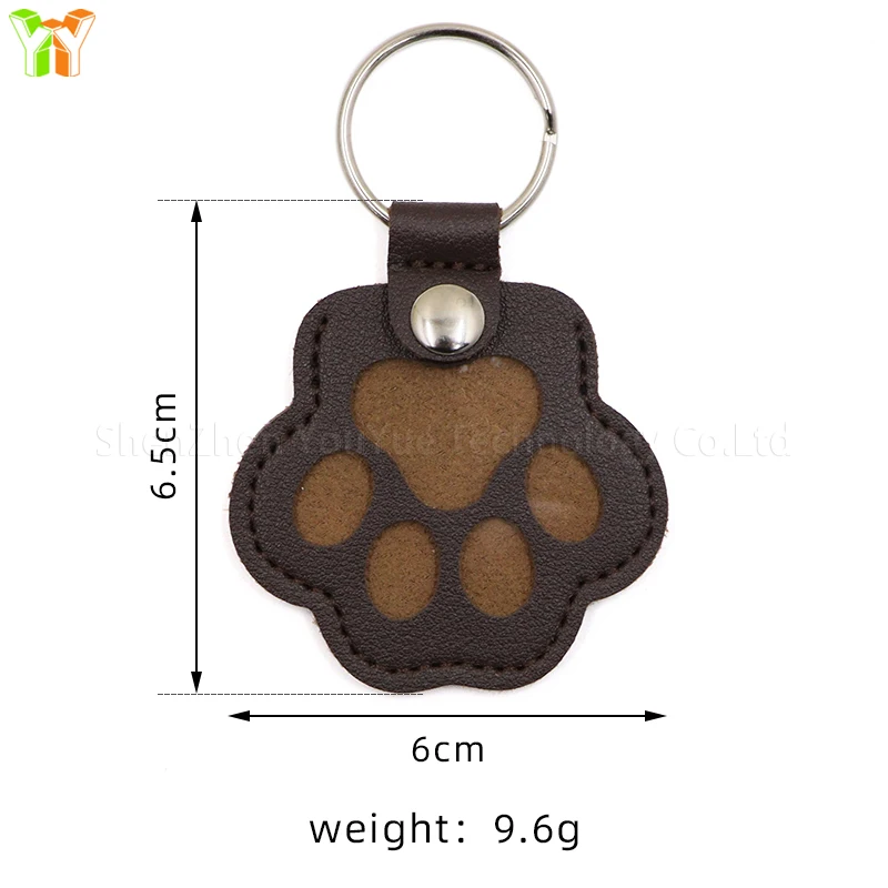 Memorial Leather Pet Hair Storage Bag Cat Paw Keychain Multifunctional Portable Keychain